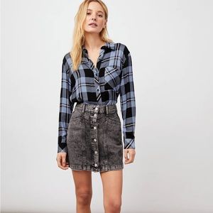 Rails Hunter Blue and Black Plaid Button Down Shirt